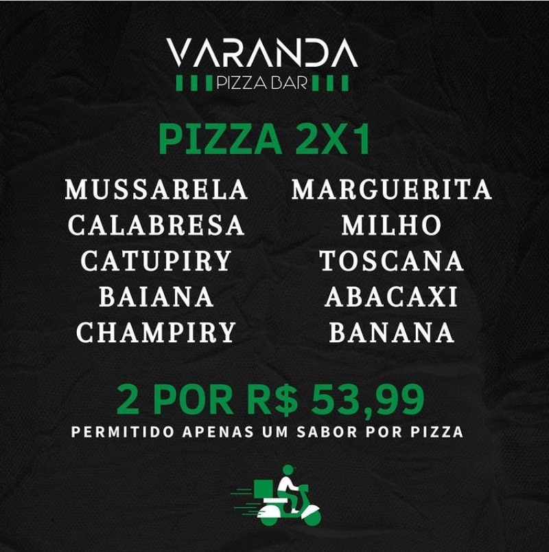 Varanda Pizza Bar com desconto pra você no Clube de Descontos Sunway!